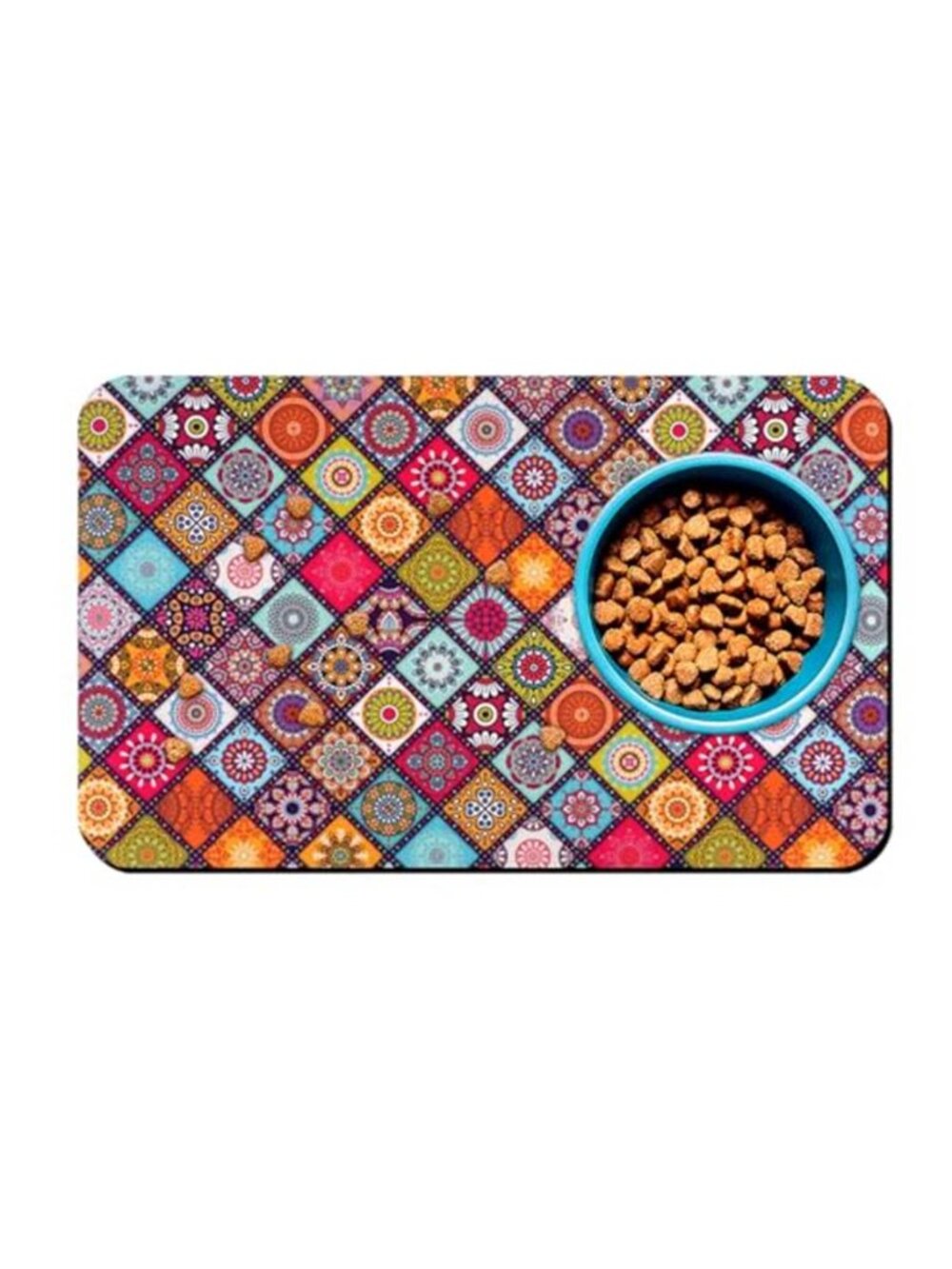 Dog Food Mats for Floors Boho Mat for Cat Food and Water Bowls 12*20